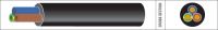 3 core rubber mains cable 240v 3x075mm2 round black bluebrowngreenyellow 1m50roll