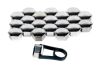 bouton ecrou de roue hex17 chrome universal 20 pc outil de demontage 1pc