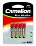 CAMELION PLUS ALKALINE AAA/LR03 BLISTER (4ST) CAMELION PLUS ALKALINE AAA/LR03 BLISTER (4ST)