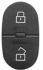 car key vag rubber pad 2 button for empty housing 1pcs
