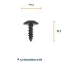 clip vag xl kraag zwart torx 50x16 20st