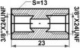 connecteur boutbout 38unf38unf longueur23 sw13 1pc