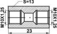 connecteur boutbout m10x125m10x125 longueur23 sw13 1pc