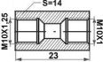 connecteur boutbout m10x1m10x125 longueur23 sw14 1pc