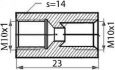 connecteur boutbout m10x1m10x1 longueur23 sw14 1pc