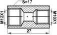 connecteur boutbout m10x1m12x1 longueur27 sw17 1pc