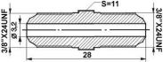 connector 38unf38unf l28 sw11 32mm 1pc