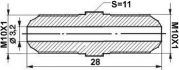 connector m10x1m10x1 l28 sw11 32mm 1pc