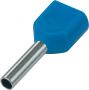 CORD END TERMINAL/BOOTLACE FERRULE DOUBLE BLUE 2X0.75MM² L=8 (20PCS)