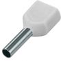 CORD END TERMINAL/BOOTLACE FERRULE DOUBLE WHITE 2X0.5MM² L=8 (20PCS)