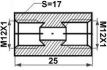 doorverbinder m12x1m12x1 l25 sw17 1st