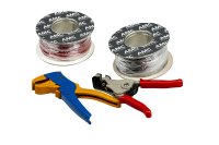 GROUPE D‘ACTIONS 1,50qmm NOIR/ROUGE 50MTR + 2X STRIPPIER (4 PIÈCES) GROUPE D‘ACTIONS 1,50qmm NOIR/ROUGE 50MTR + 2X STRIPPIER (4 PIÈCES)