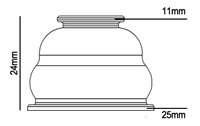 HOUSSE ROTULE DE BOUT DE FUSÉE COMPLÈTE + 2X RONDELLE SMALL 25-11 (1PC)