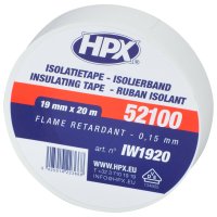 HPX PVC ISOLATIETAPE VDE - WIT 19MMX20M (1ST) HPX PVC ISOLATIETAPE VDE - WIT 19MMX20M (1ST)