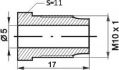 mamelon de conduite de frein m10x1x17mm sw11 5mm 10pc