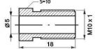 mamelon de conduite de frein m10x1x18mm sw10 5mm 10pc