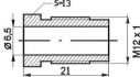 mamelon de conduite de frein m12x1x21mm sw13 65mm 1pc