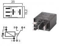 MICRO WISSEL RELAIS 12V 15/25A MET DIODE (1ST)