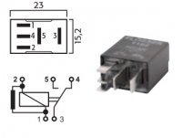 MICRO WISSEL RELAIS 12V 15/25A MET WEERSTAND (1ST)