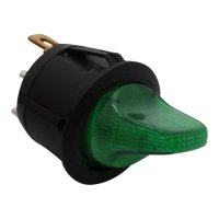 MINI TUIMELSCHAKELAAR ROND ON/OFF 12V 16A, LED 12V GROEN (1ST)