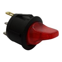 MINI TUIMELSCHAKELAAR ROND ON/OFF 12V 16A, LED 12V ROOD (1ST)