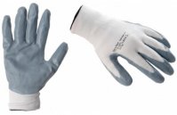 NITRILE HANDSCHOEN WIT GRIJS GECOAT MEDIUM MT7 (1 PAAR)