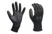 pu gloves black medium size 1 pair