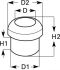 pvc grommet flange open black 8x115x16mm h913 20pcs