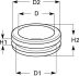 pvc grommet open black 48x95x125mm h68 a16 25pcs