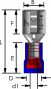 PVC HALF-INSULATED FEMALE DISCONNECTORS RED 6,3X0,8 (1000PCS)