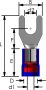 PVC INSULATED SPADE TERMINALS BLUE M5 (5,3) (1000PCS)