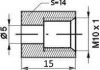 remnippel m10x1x15mm sw14 5mm 1st