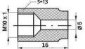 remnippel m10x1x16mm sw13 5mm 1st