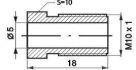remnippel m10x1x18mm sw10 5mm 1st