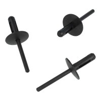RIVET AVEUGLE PLASTIQUE NOIR 6,0X19 DIAMÈTRE=20 (100PC) RIVET AVEUGLE PLASTIQUE NOIR 6,0X19 DIAMÈTRE=20 (100PC)