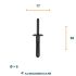 rivet aveugle plastique noir 60x315 diamtre17 20pc