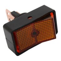 SWITCH RECHTANGULAR, ROUND HOLE AMBER (1PC) SWITCH RECHTANGULAR, ROUND HOLE AMBER (1PC)