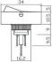 switch rechtangular round hole blue 1pc