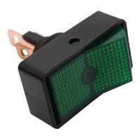 SWITCH RECHTANGULAR, ROUND HOLE GREEN (1PC)